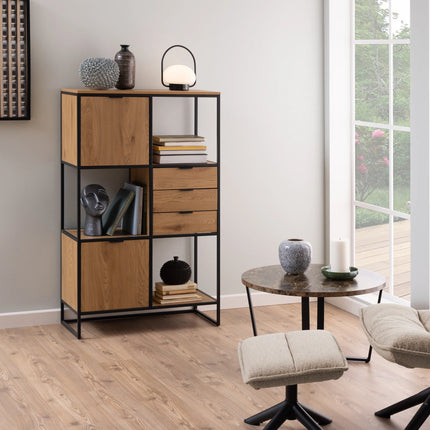Swindon - Bookcase with 2 Doors, 3 Drawers and 1 Shelf