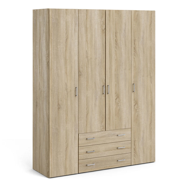 Space - Tall Wardrobe - 4 Doors 3 Drawers