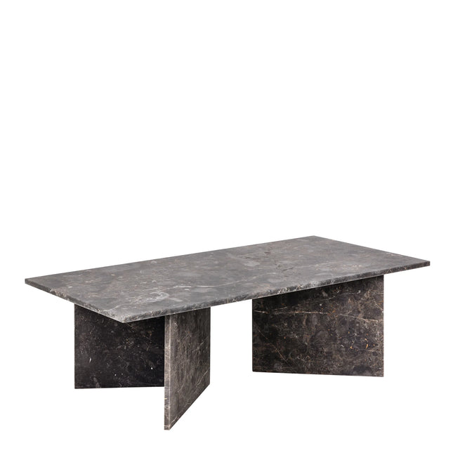 Vega Rectangular Coffee Table with Marron or Latte Brown Marble Top 140cm