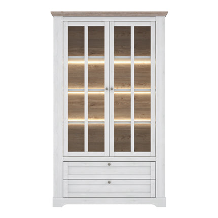 Iloppa - Display Cabinet in Snowy Oak/Oak Nelson