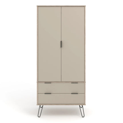 Augusta - Wardrobe - 2 Door 2 Drawer & Hairpin Legs
