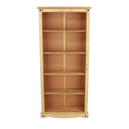 Corona White - Bookcase - 5 Shelf & Antique Waxed Pine Top