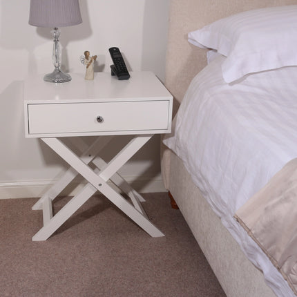Options - Bedside Cabinet - 1 Drawer & X-Shaped Legs