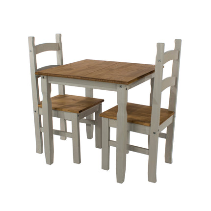 Corona - 3 Piece Dining Set - Square Solid Pine