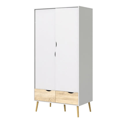 Oslo 2 Door 2 Drawer Wardrobe – Scandinavian Storage, Choice Of Finishes