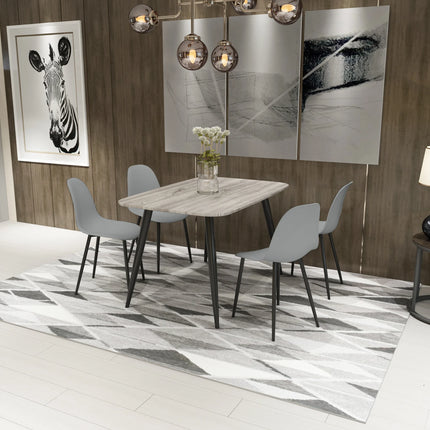 Aspen - Dining Chair Pair - Curved Plastic Seats & Metal Legs