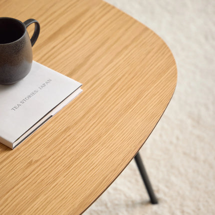 Caracas Square Coffee Table in Oak and Matt Black – Scandinavian Style