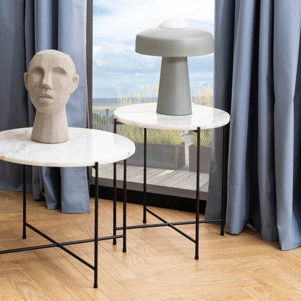 Avila - Side Table with White Marble Top 42x45cm