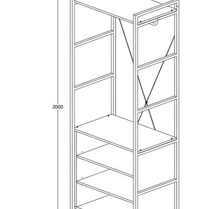 Claire - 5 Shelf Open Wardrobe - Riviera Oak