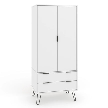 Augusta - Wardrobe - 2 Door 2 Drawer & Hairpin Legs