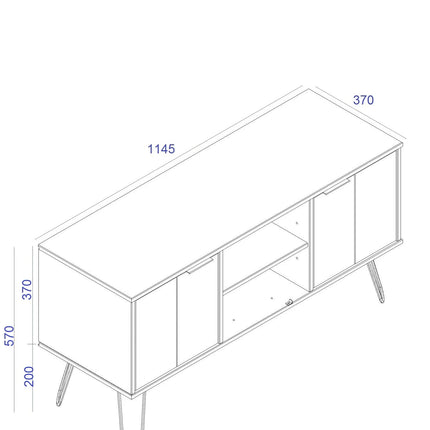 Augusta - TV Unit - 2 Door & Metal Hairpin Legs