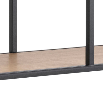 Seaford - Tall Large Black Metal Asymmetrical Bookcase with 5 Shelves