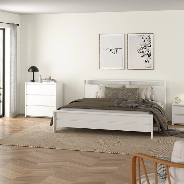 Next Chest 3 Drawers White & Jackson Hickory High Gloss