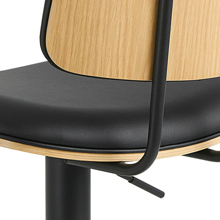 Owen Swivel Bar Stool With Height Adjustable Function In Matt Black