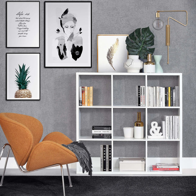 Mauro 3x3 Storage Unit – 9-Cube Square Shelving, Choice Of Finishes