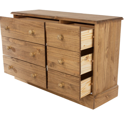 Cotswold - Chest of Drawers - 6 Drawer Antique Waxed Pine