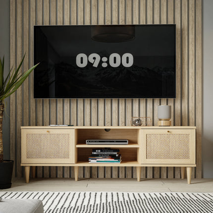 Calasetta - 2 Door 2 Shelf TV Unit in Rattan