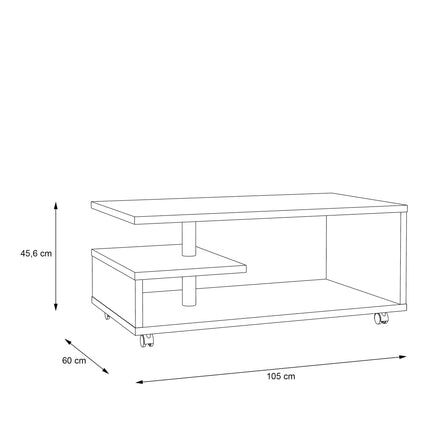 Bailey Coffee Table Contemporary G Shape Oak 105cm