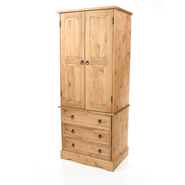 Corona - Wardrobe - 2 Door 3 Drawer Solid Pine