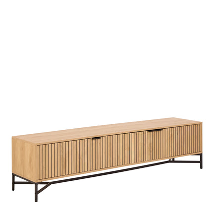 Jaipur TV Unit With 3 Doors 176cm Wide in Oak – Scandinavian Style