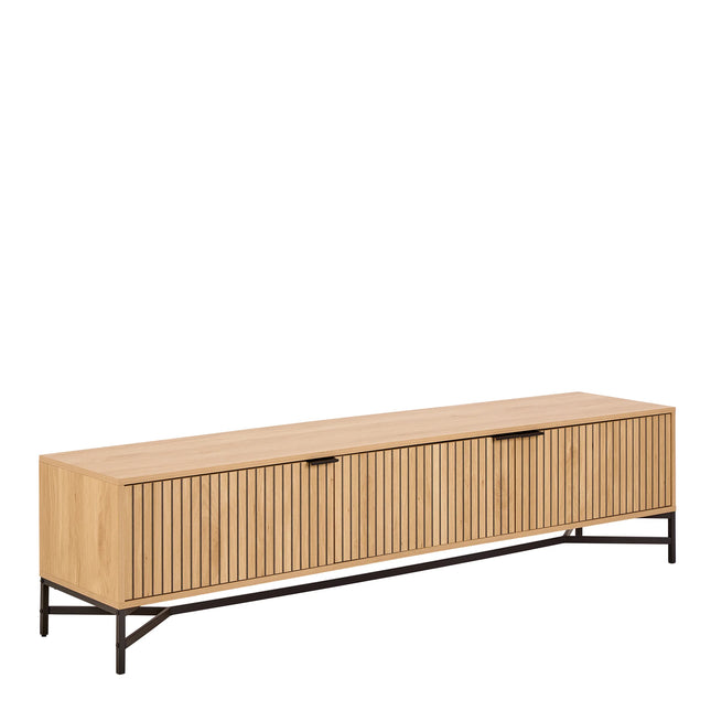 Jaipur TV Unit With 3 Doors 176cm Wide in Oak – Scandinavian Style