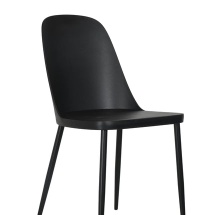 Aspen - Dining Chair Pair - Modern Plastic with Round Metal Legs