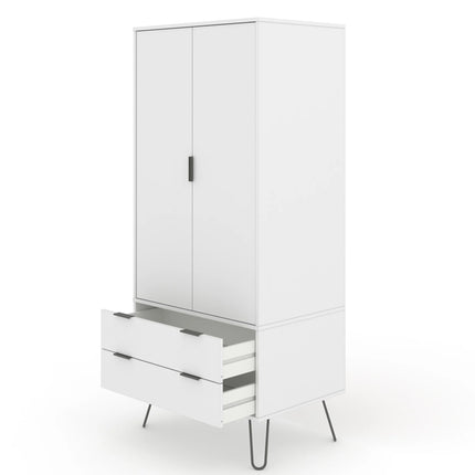Augusta - Wardrobe - 2 Door 2 Drawer & Hairpin Legs