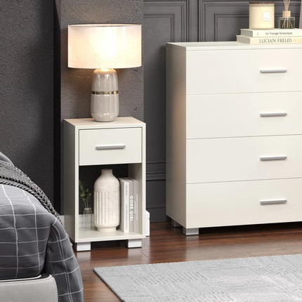 Lido - Bedside Table - 1 Drawer White