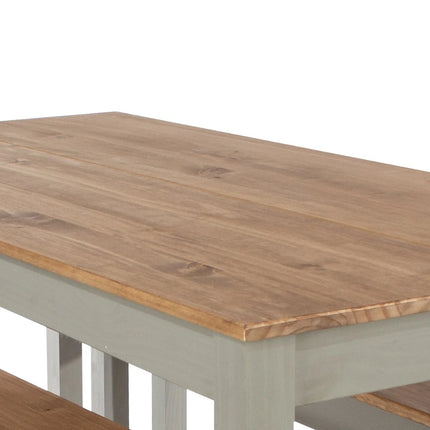 Linea - Dining Table - Two-Tone Grey & Antique Waxed Pine