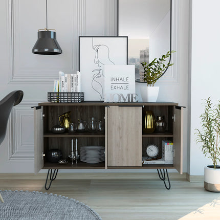 Nevada - Sideboard - 4 Door Smoked Oak & Hairpin Legs