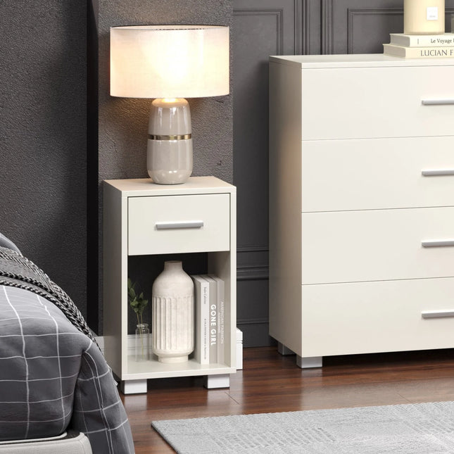 Lido - Bedside Table - 1 Drawer White