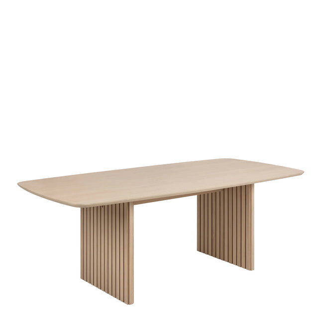 Christo Oak Dining Table – Scandinavian Design, Lamella Base, Seats 6