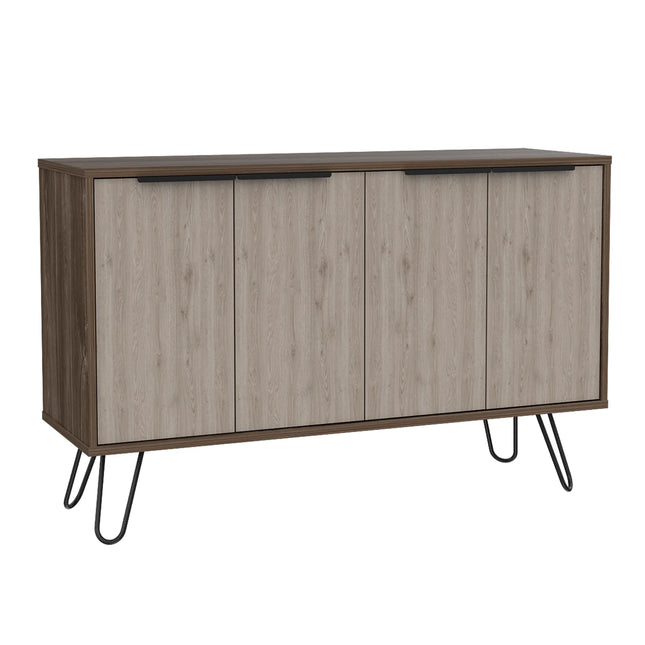 Nevada - Sideboard - 4 Door Smoked Oak & Hairpin Legs