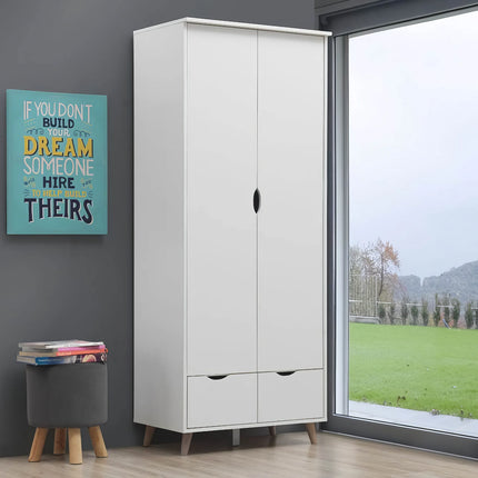 Pulford - 2 Door Wardrobe - 2 Drawers - White