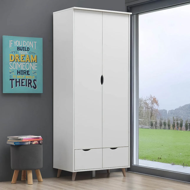 Pulford - 2 Door Wardrobe - 2 Drawers - White