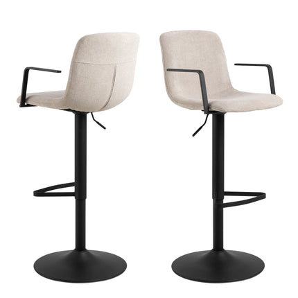 Pablo Swivel Beige Bar Stool With Adjustable Height Set of 2