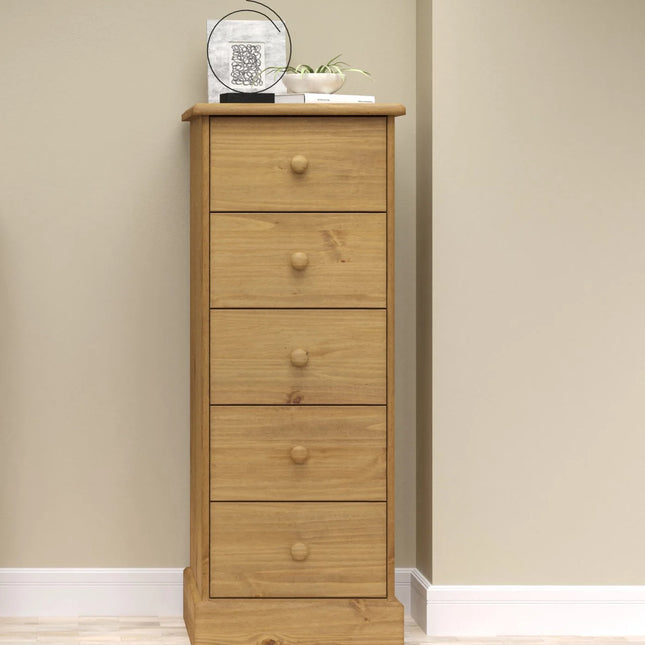 Cotswold - Chest of Drawers - 5 Drawer Tall Antique Waxed Pine