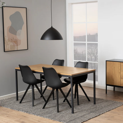 Seaford - Dining Table in Black & Oak