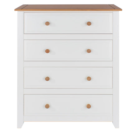 Capri - Chest of Drawers - 4 Drawer & Antique Waxed Pine Top