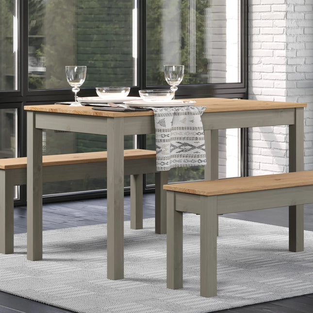 Linea - Dining Table - Grey & Antique Waxed Pine