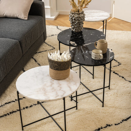 Avila - Side Table with White Marble Top 52x40cm