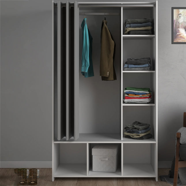 Uppsala - Open Mobile Wardrobe with Textile Curtain