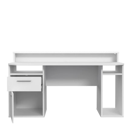 Tezaur White Gaming Desk with Colour Changing LED Lighting
