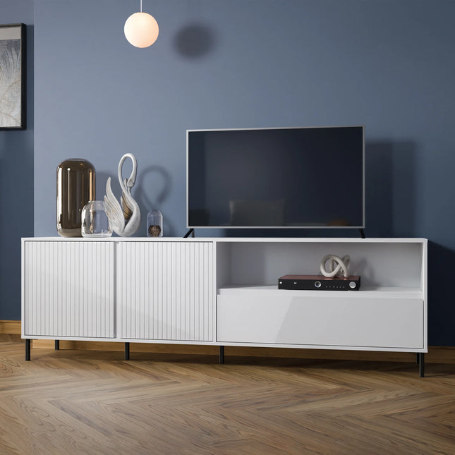 Avenale Wide Display TV Cabinet | 2 Door 1 Drawer | Choice of Alpine White Gloss, Anthracite or Cashmere