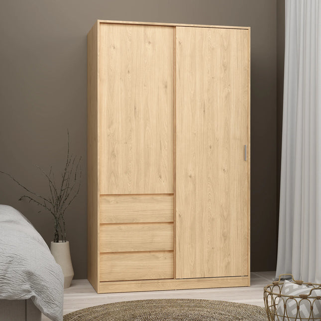 Naia - Wardrobe with 1 Sliding Door + 1 Door + 3 Drawers