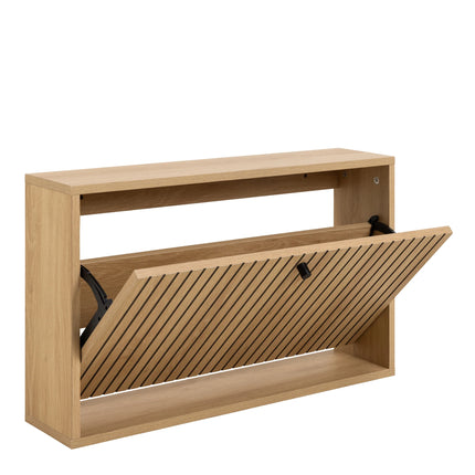 Albany Shoe Cabinet Oak Effect Wall Mounted 72cm