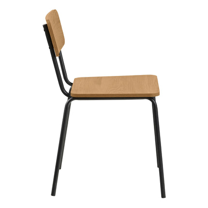 Peru - Dining Chair in Steel and Oak Set of 2