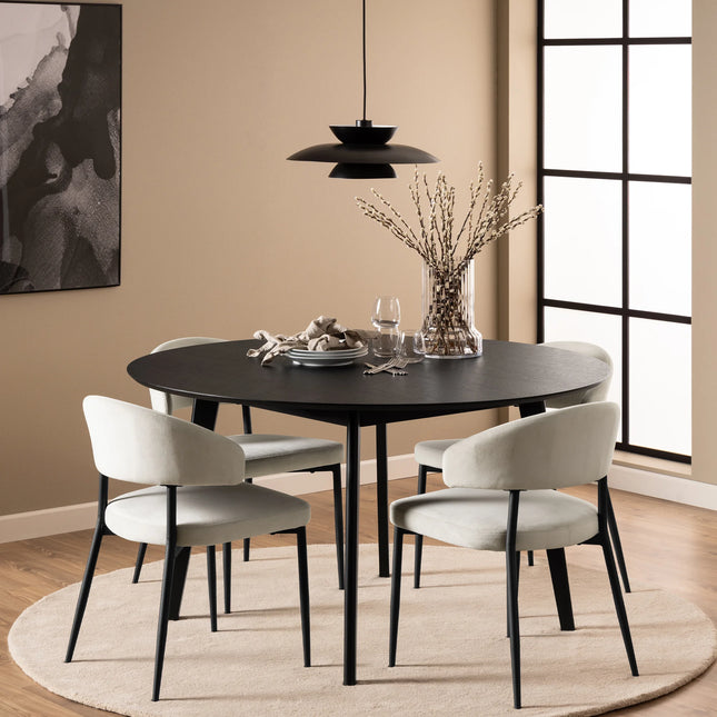 Roxby Round Dining Table Oak Veneer Seats 4 - 140cm