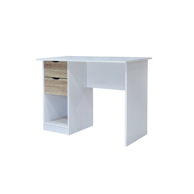 Pulford - Desk - 2 Drawers - White & Sonoma Oak