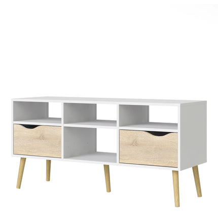 Oslo Wide TV Unit 2 Drawers 4 Shelves - Choice Of Finishes